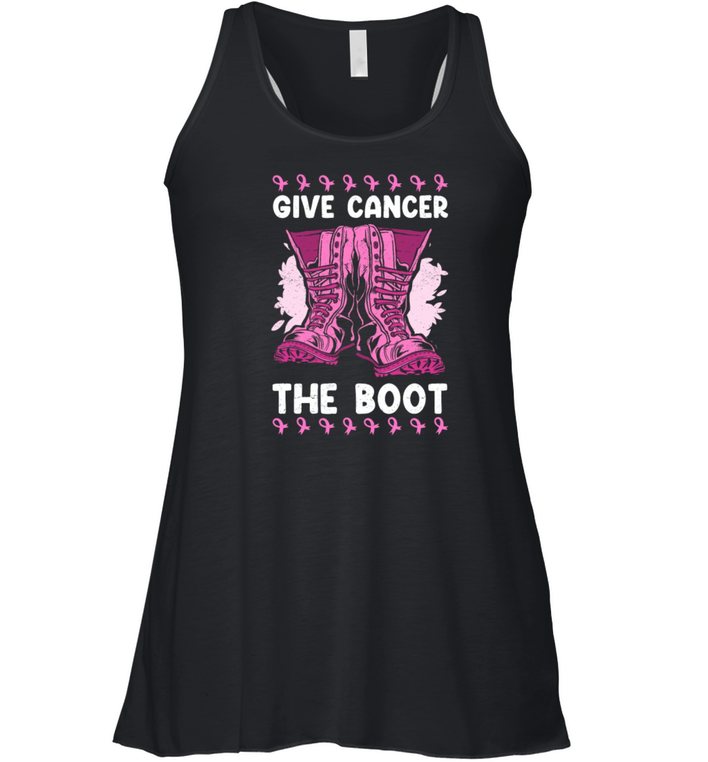 Give Cancer The Boot Breast Cancer Women's Flowy Tank Top
