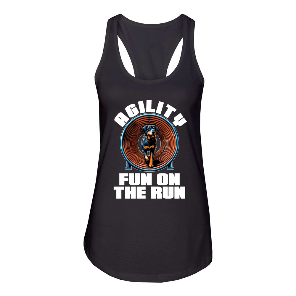 Dog Agility Fun On The Run Dog Sport Enthusiast Women's Racerback Tank