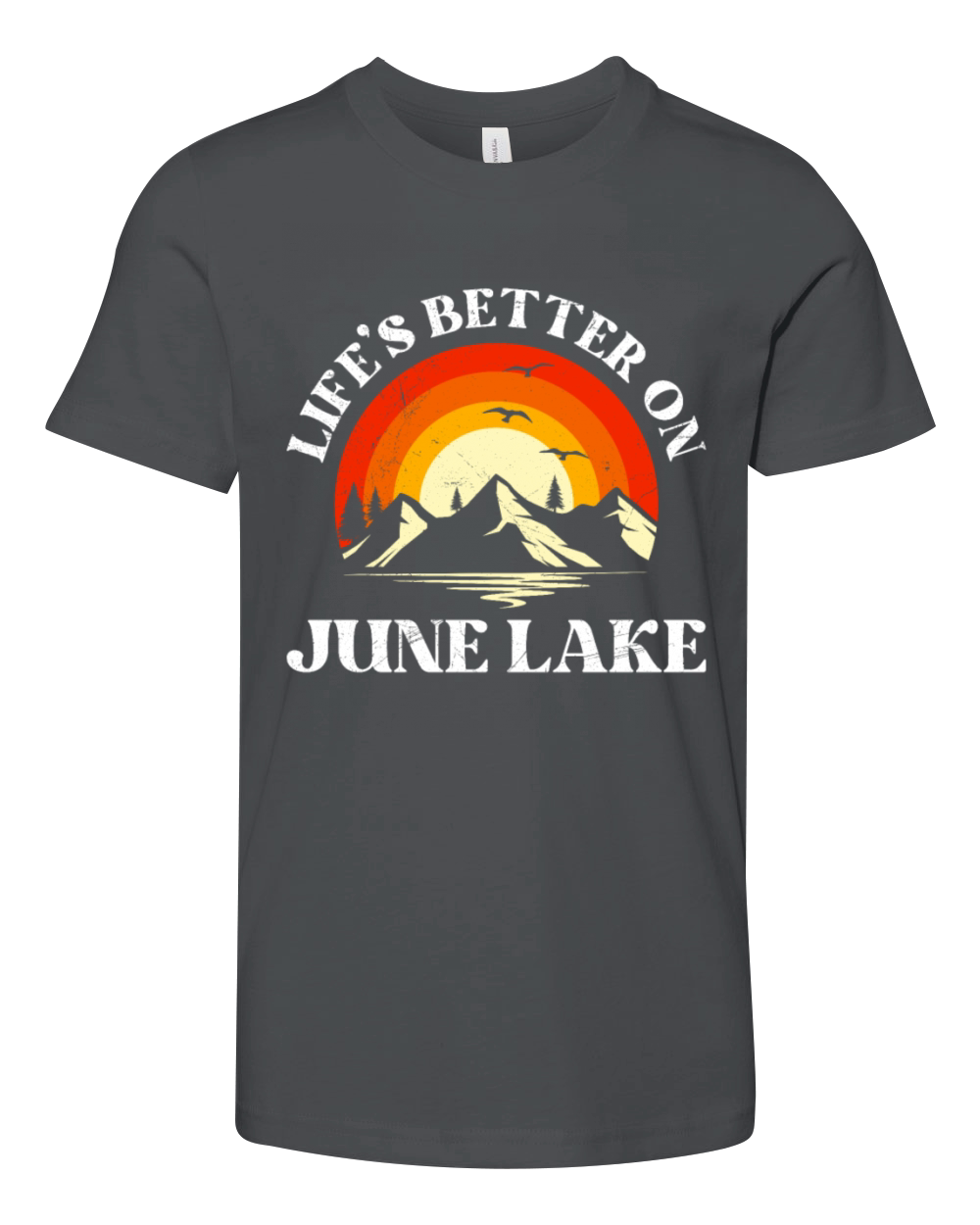 California LIFES BETTER ON JUNE LAKE Vintage Youth Unisex Jersey Tee