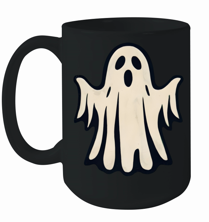 Classic Vintage Ghost - Simple Halloween Design Ceramic Mug
