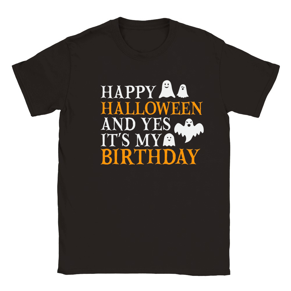 Happy halloween and yes its my birthday Classic Kids Crewneck T-shirt