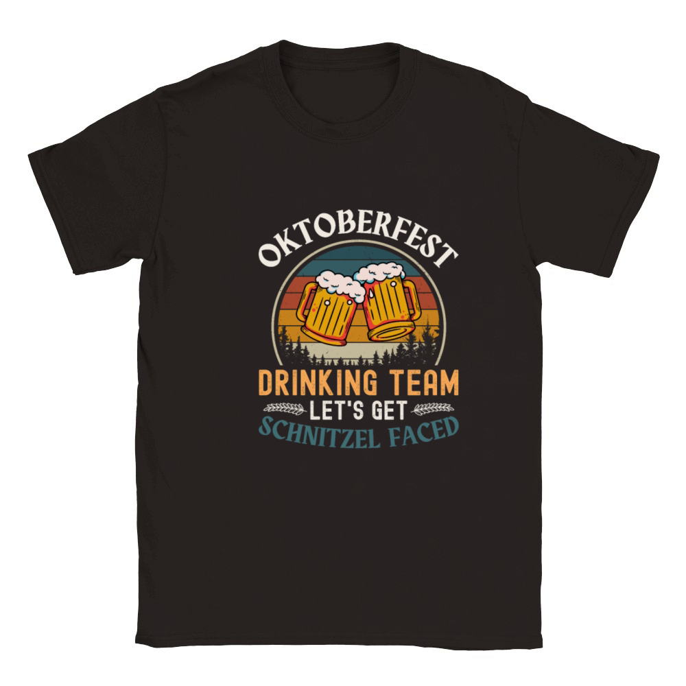 Oktoberfest Drinking Team Lets Get SCHNITZEL Face Classic Kids Crewneck T-shirt