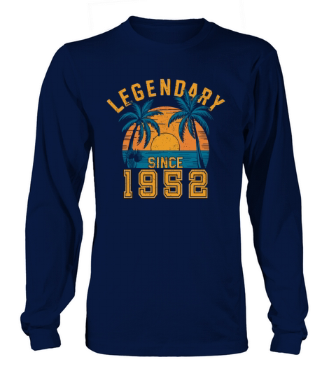 Legendary Since 1952 Birthday Sunset Retro Palm Long sleeved Unisex