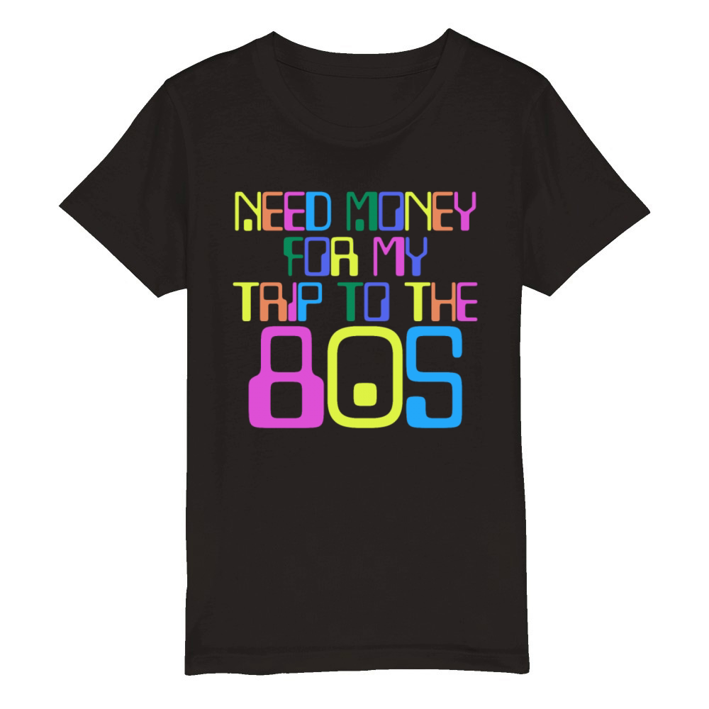 80s Music Tape Disco 1980 Vintage Organic Kids Crewneck T-shirt