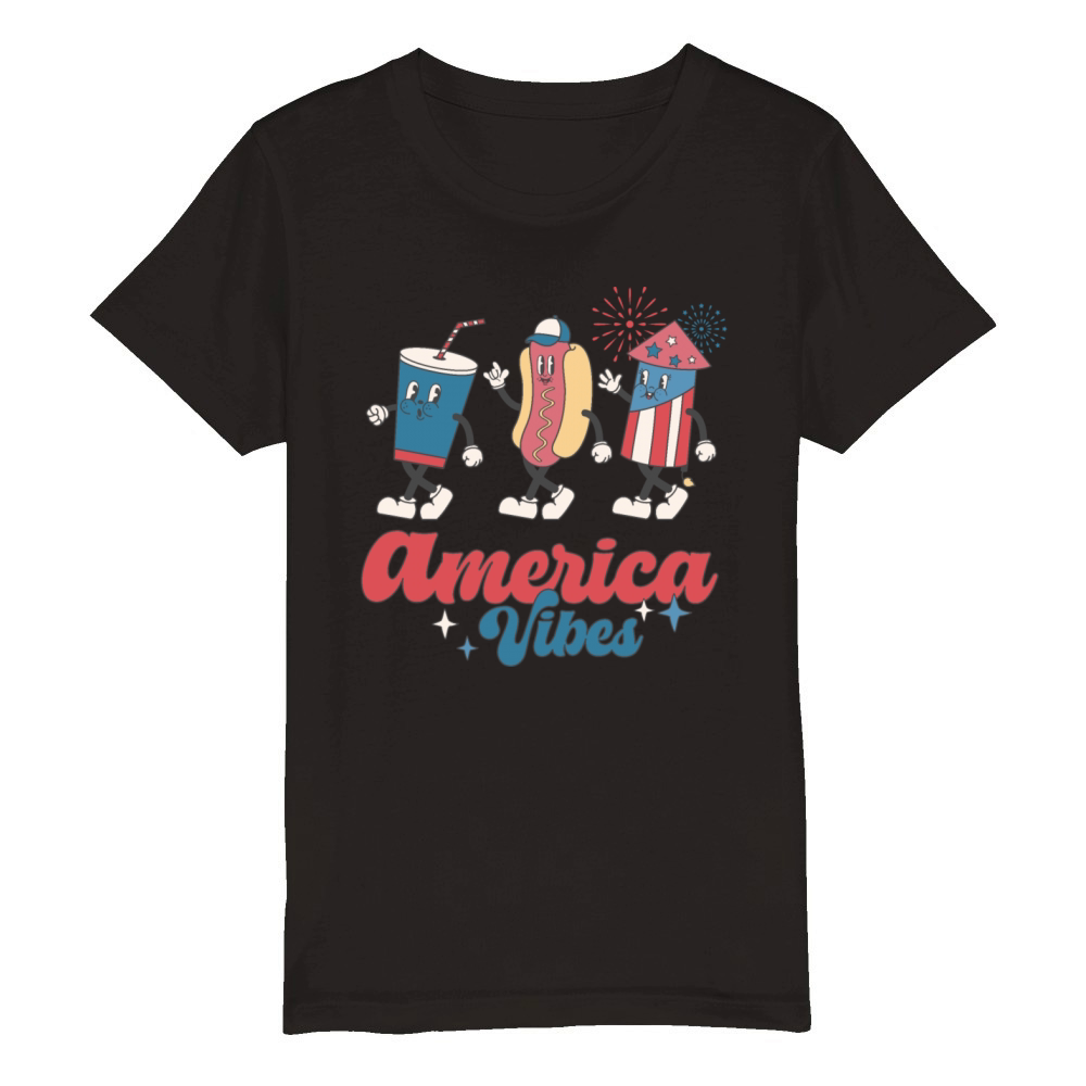 America Vibes Organic Kids Crewneck T-shirt