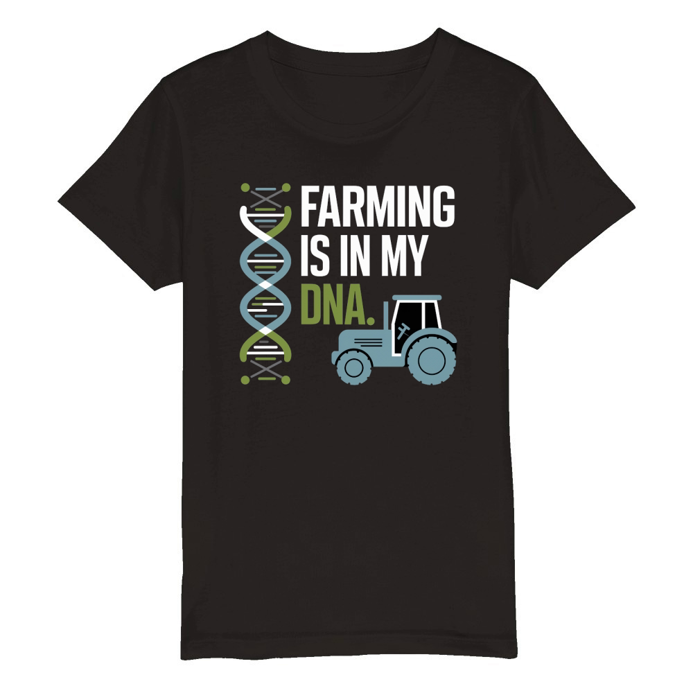 Farming is in My DNA Organic Kids Crewneck T-shirt