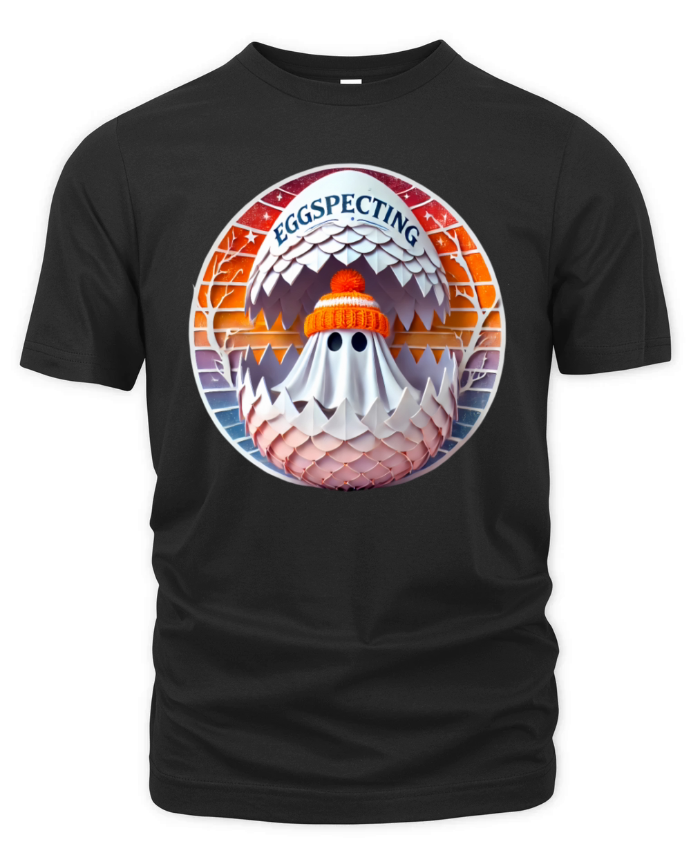 Eggspecting Baby Announcement - Halloween Themed Organic Unisex T-shirt