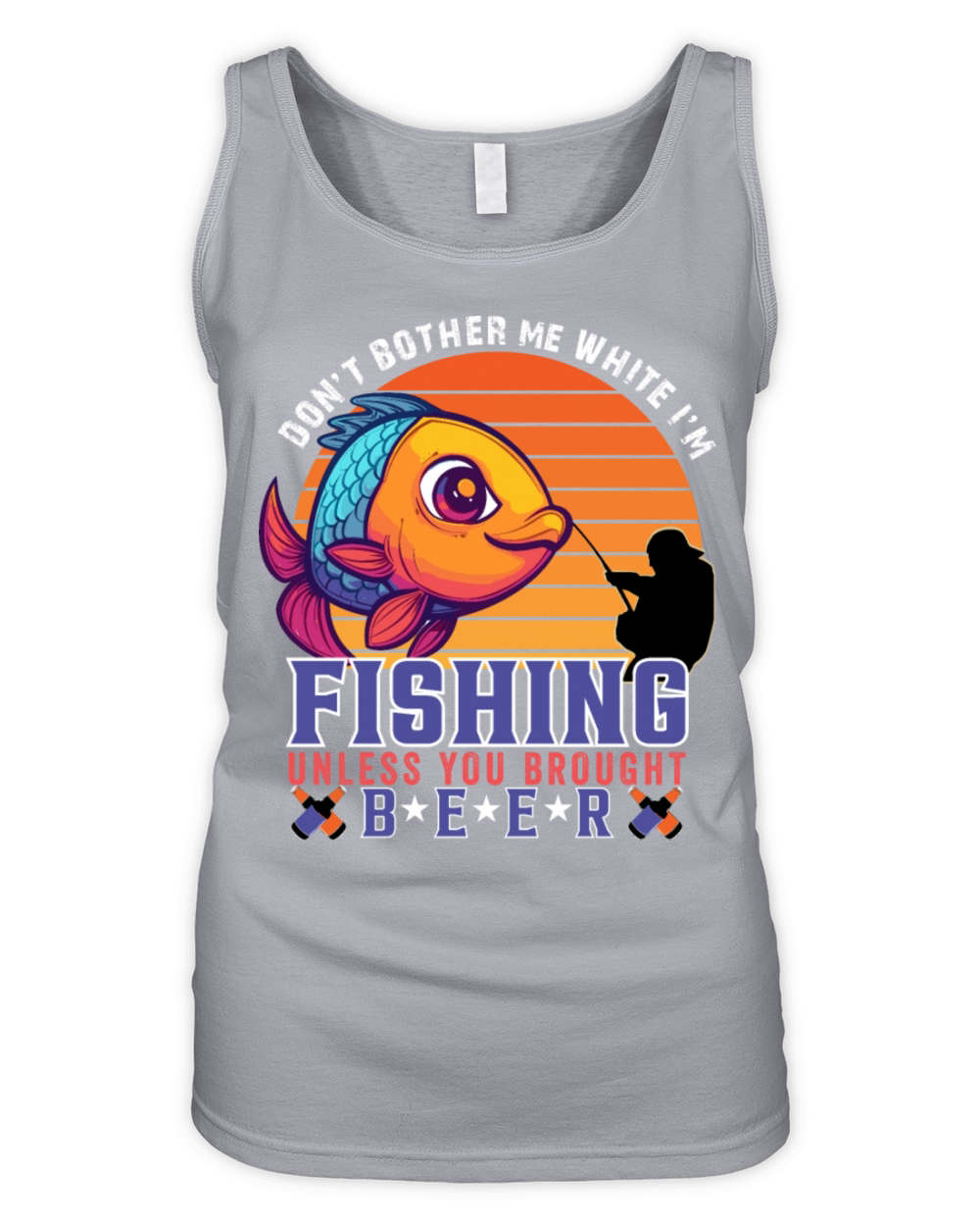 Fishing sunset vintage shirt Organic Women's Tank Top
