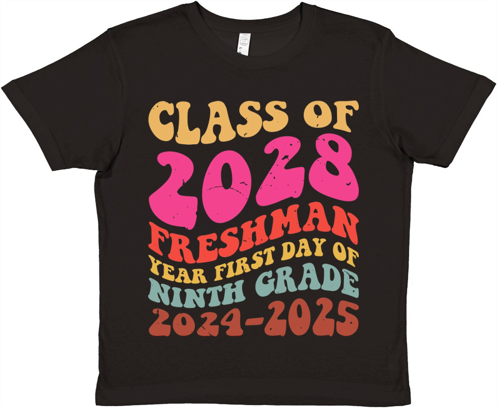 Class of 2028 freshman year first day of ninth grade 2024 2025 Premium Kids Crewneck T-shirt