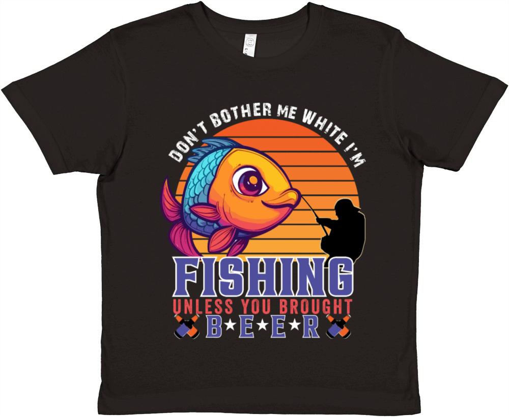Fishing sunset vintage shirt Premium Kids Crewneck T-shirt