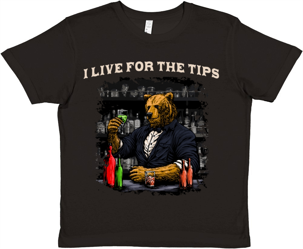 I Live for the Tips Funny Bartender Humor Bartendi Premium Kids Crewneck T-shirt