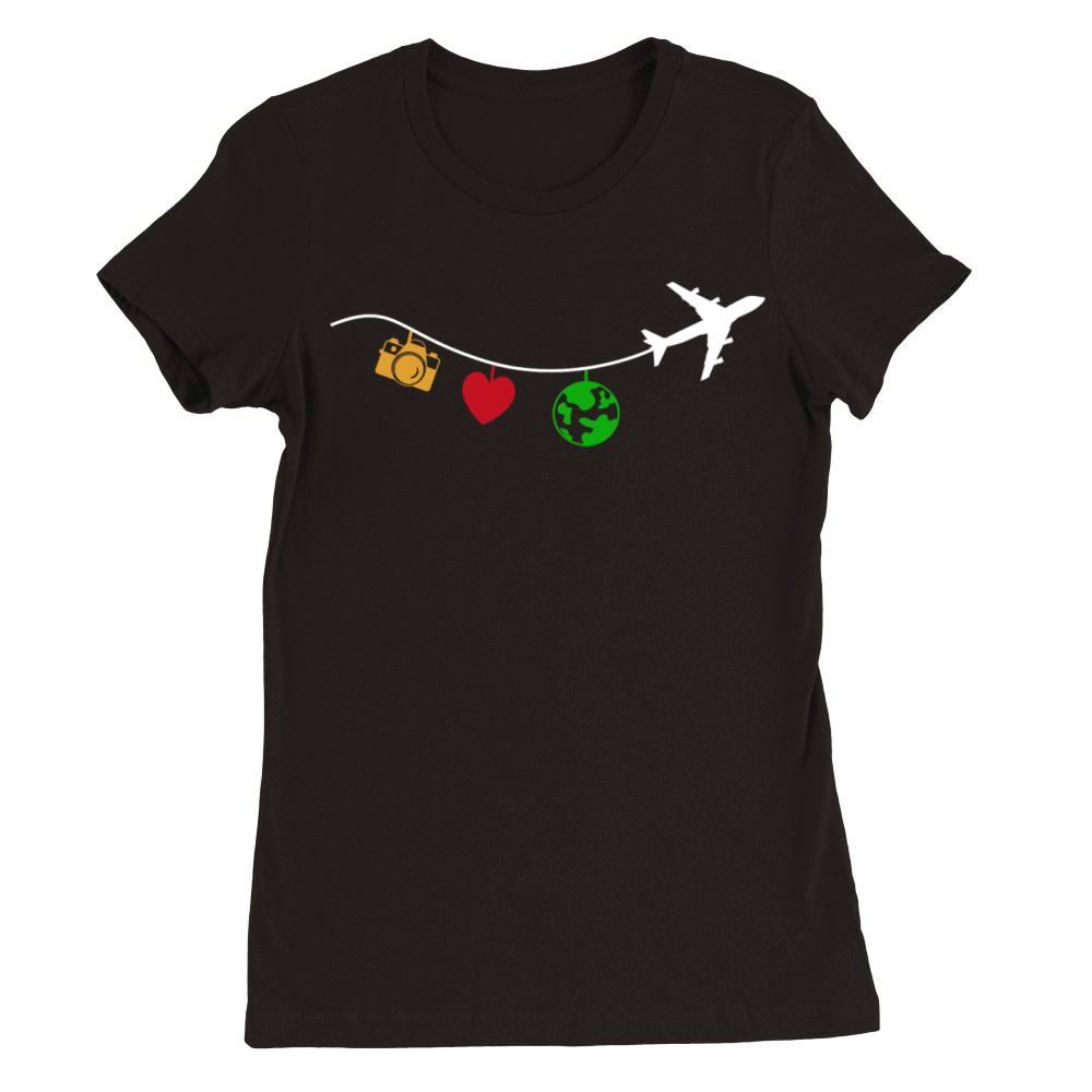 Airplane Mode World Travel Premium Womens Crewneck T-shirt