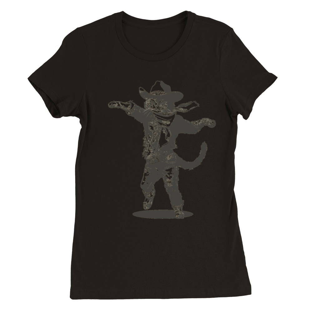 Cat Cowboy Hat Cat Dancing Vintage Style Premium Womens Crewneck T-shirt