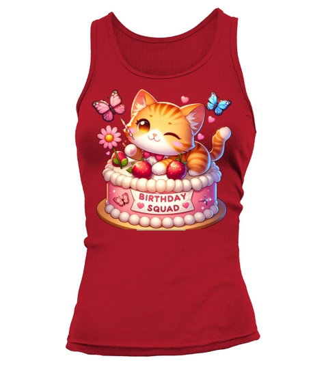 Birthday Squad Little Cute Cat Birthday Tank top Woman