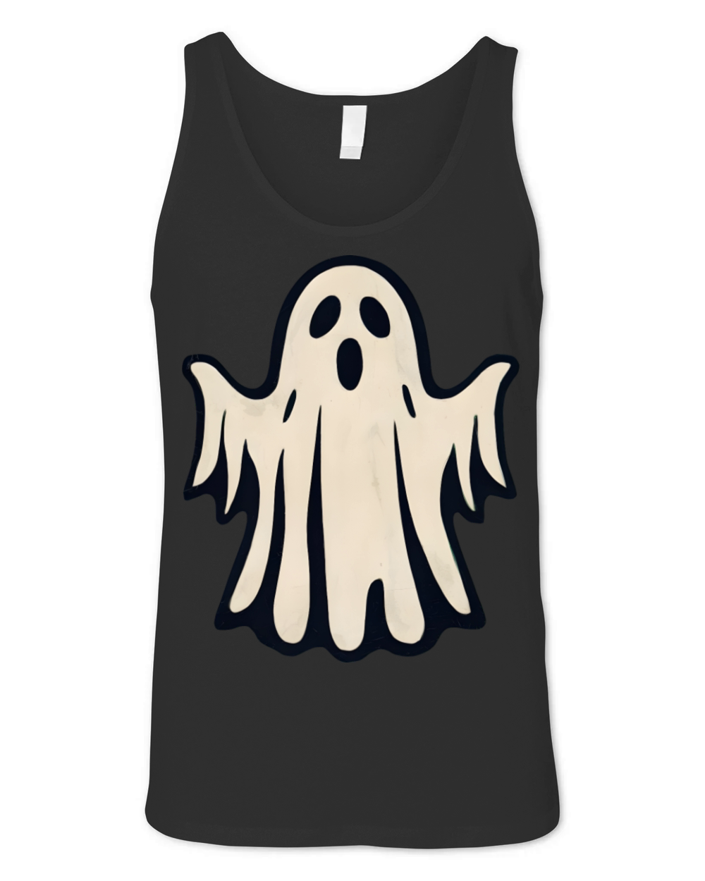 Classic Vintage Ghost - Simple Halloween Design Unisex Jersey Tank