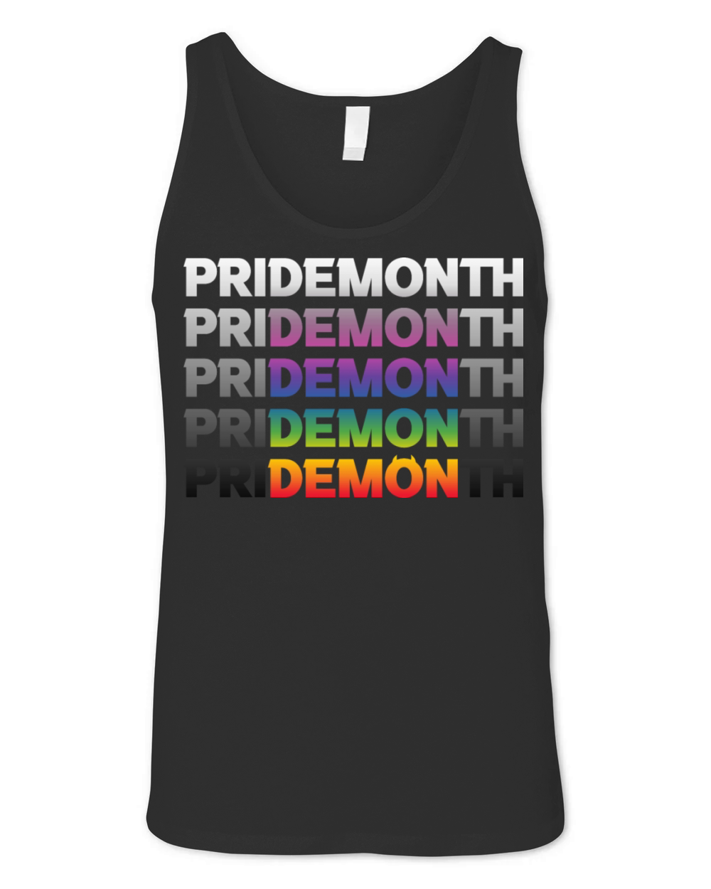 LGBT Pride Month Demon Lesbian Rainbow Gay Pride Unisex Jersey Tank