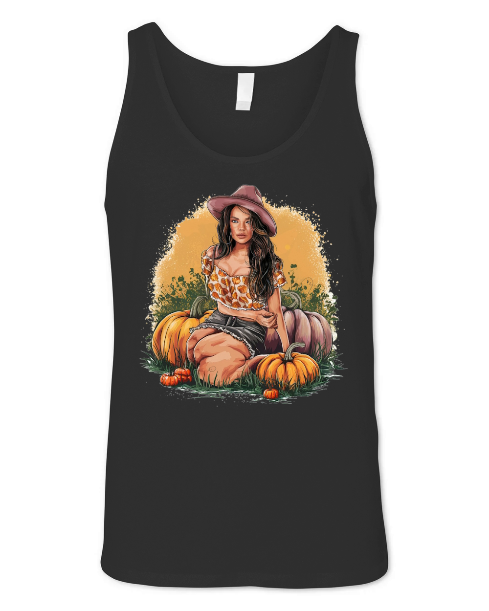 Pumpkin Patch Girly Unisex Jersey Tank
