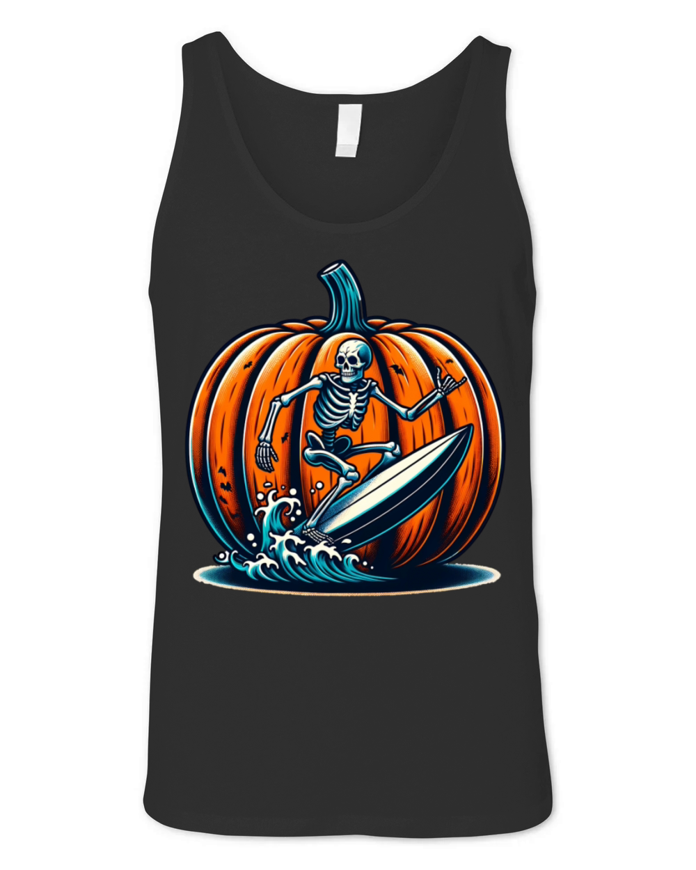 Vintage Surfing Skeleton Shirt Halloween Surfboard Unisex Jersey Tank