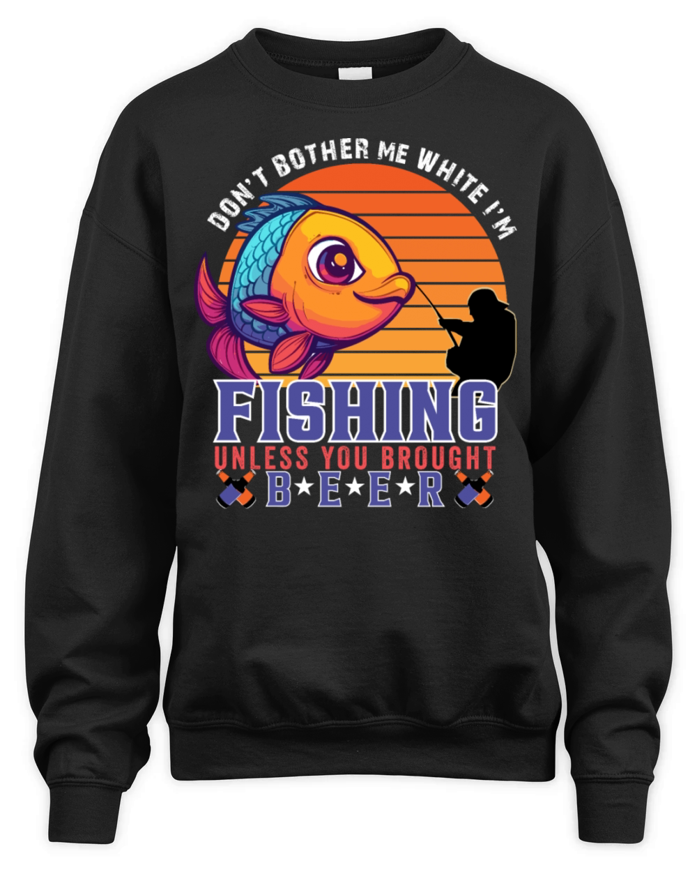 Fishing sunset vintage shirt Unisex Premium Crewneck Sweatshirt