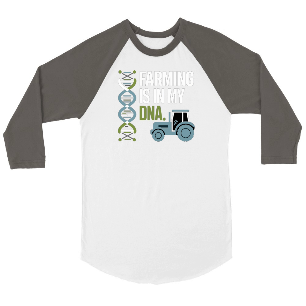 Farming is in My DNA Unisex ¾ sleeve Raglan T-shirt