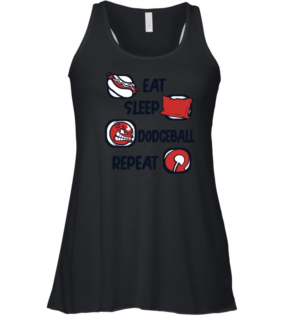 Eat Sleep Dodgeball Repeat Team Game Prisonball Women's Flowy Tank Top