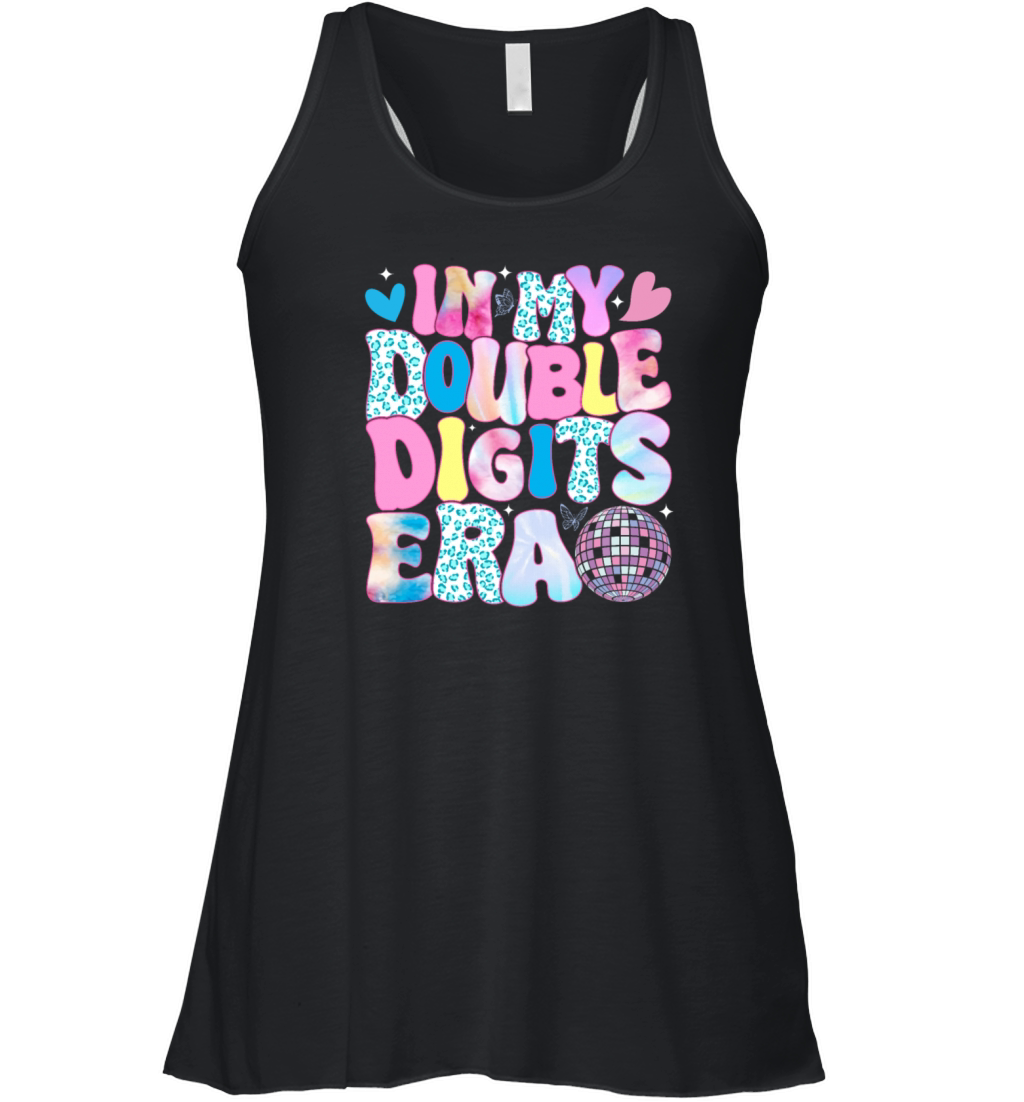 In My Double Digits Era Retro 10 Year Old Birthday Women's Flowy Tank Top
