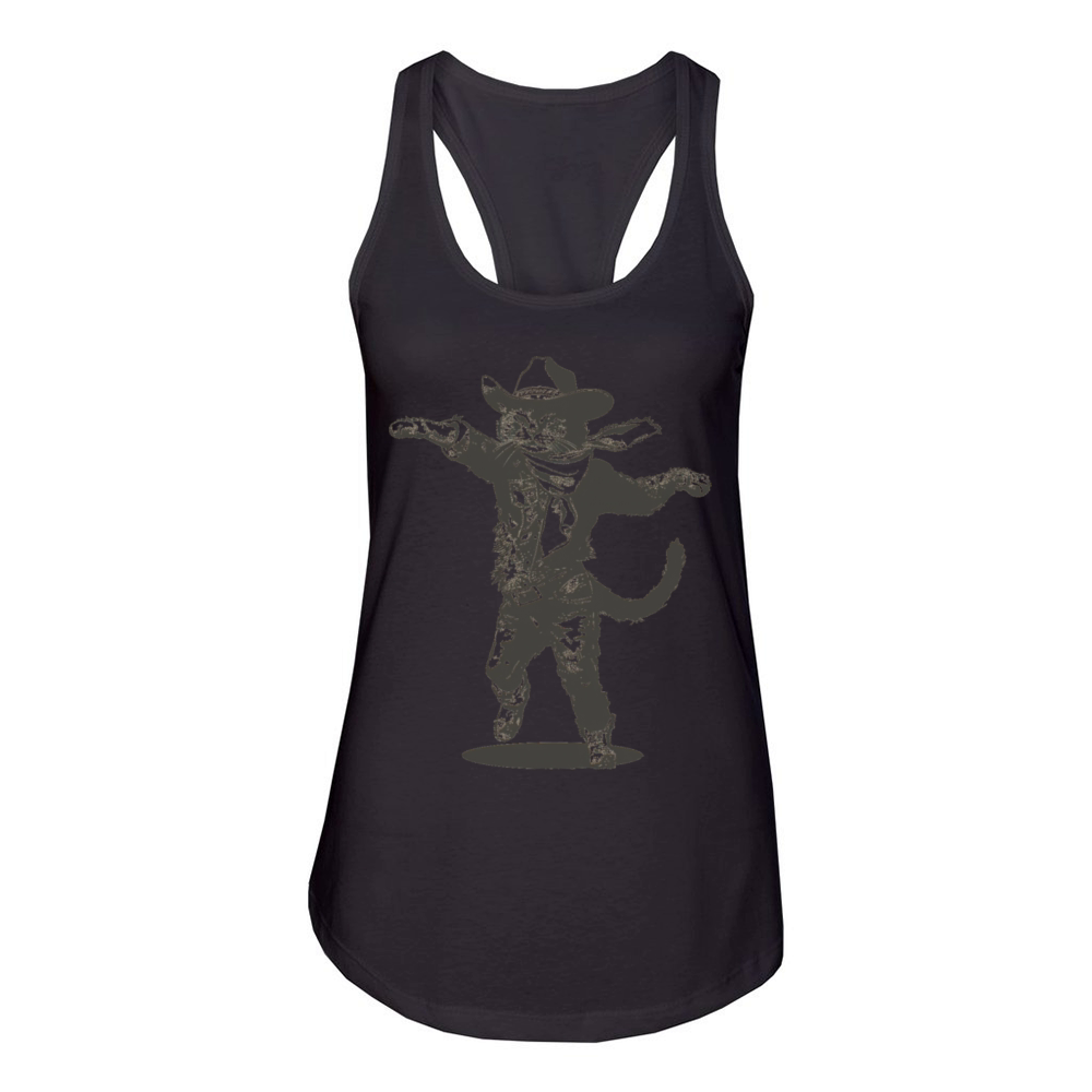 Cat Cowboy Hat Cat Dancing Vintage Style Women's Racerback Tank