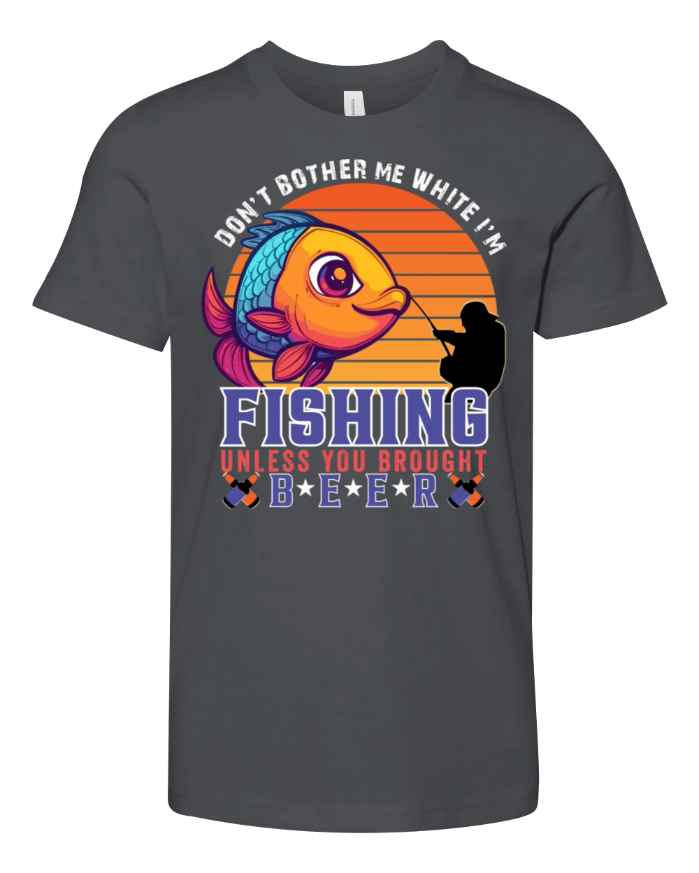 Fishing sunset vintage shirt Youth Unisex Jersey Tee