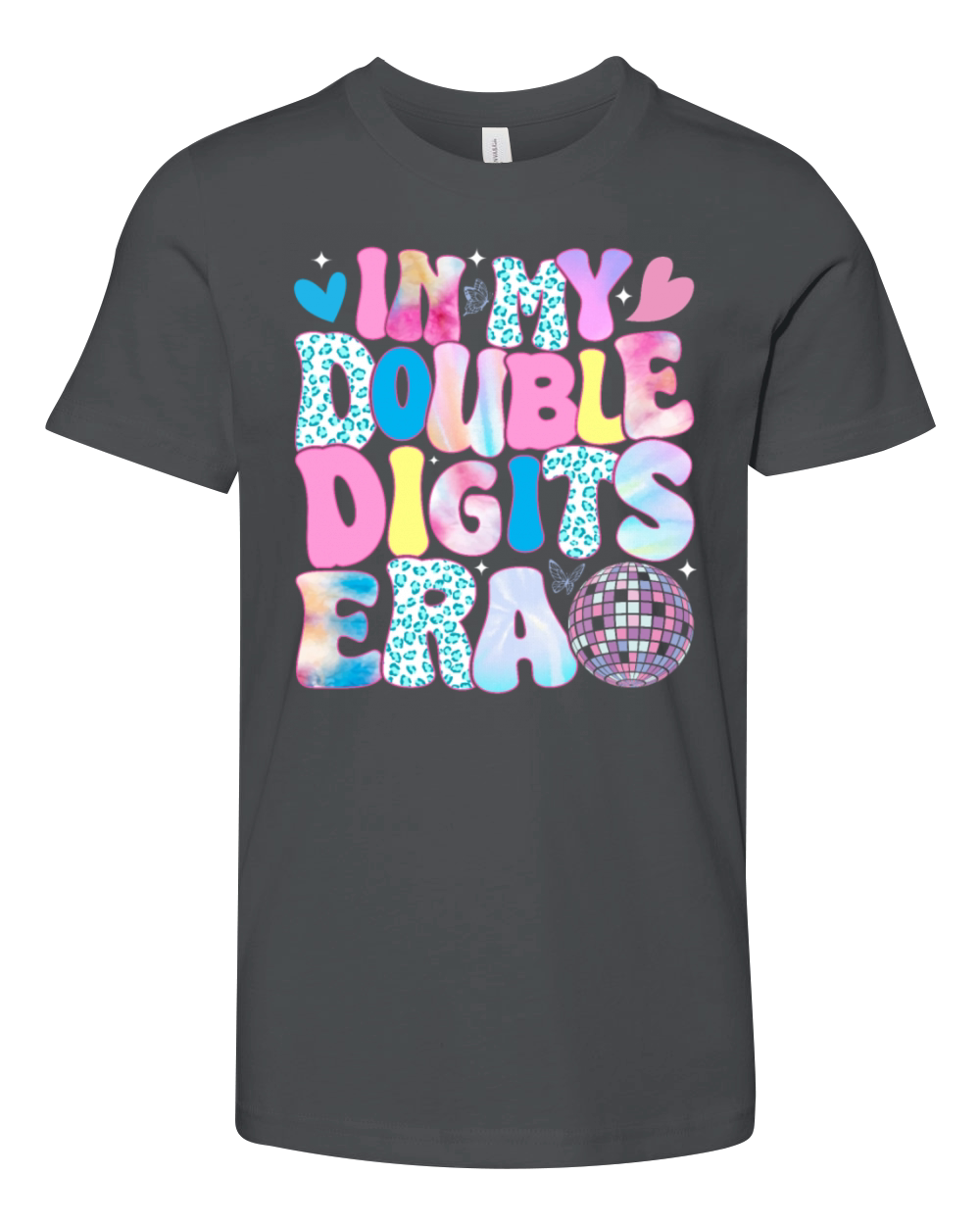 In My Double Digits Era Retro 10 Year Old Birthday Youth Unisex Jersey Tee