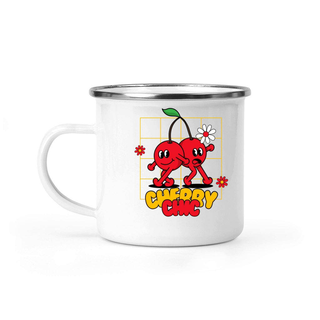 Funky Cherry Chic Sweet Style with a Playful Twist Camping Mug