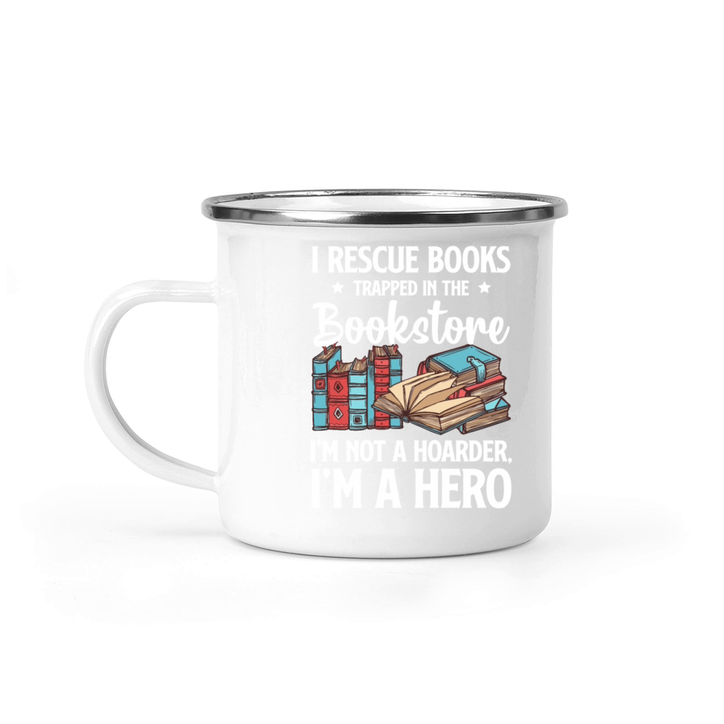 I Rescue Book Lover Reader Desing Funny Reading Camping Mug