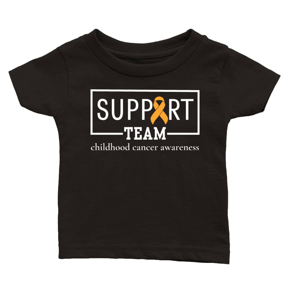 Childhood Cancer Awareness Support Team Classic Baby Crewneck T-shirt