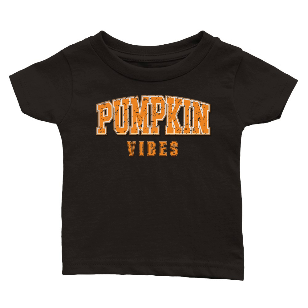 Pumpkin Vibes Retro Classic Baby Crewneck T-shirt