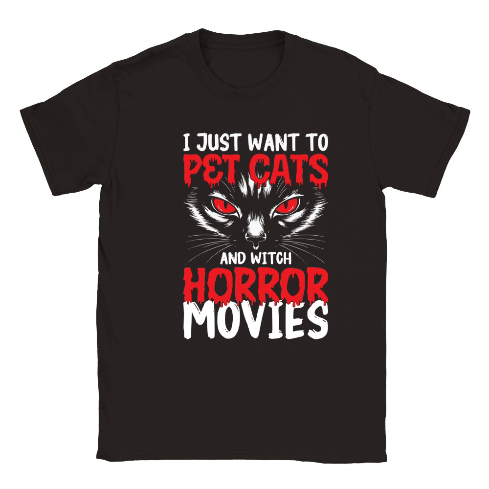 383. i just want to pet cats and witch horror movies Classic Kids Crewneck T-shirt