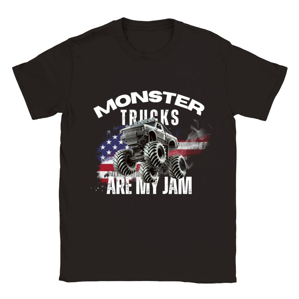 Monster trucks are my jam USA flag vintage team Classic Kids Crewneck T-shirt