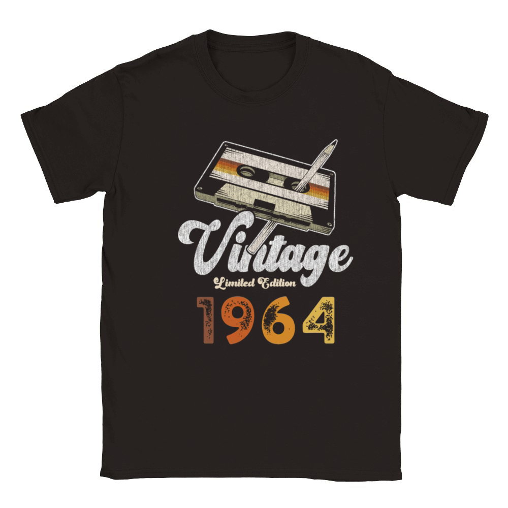Vintage 1964 Birthday Cassette Pencil Classic Kids Crewneck T-shirt
