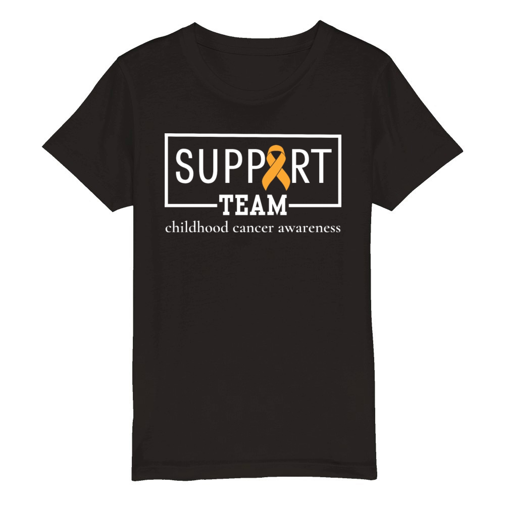 Childhood Cancer Awareness Support Team Organic Kids Crewneck T-shirt