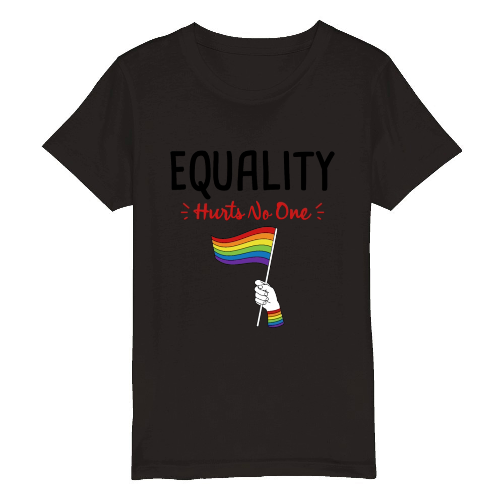 LGBT Equality Hurts No One Rainbow Gay Pride LGBTQ Organic Kids Crewneck T-shirt