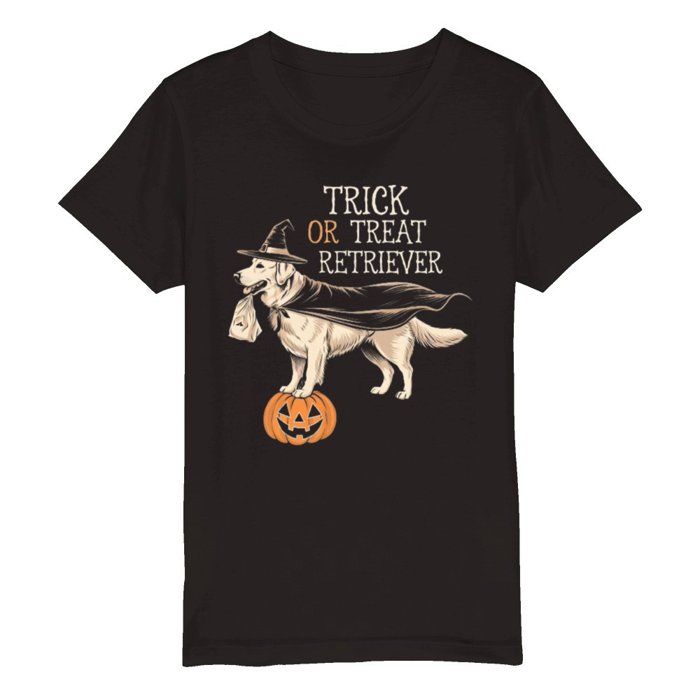 Trick or Treat Retriever Organic Kids Crewneck T-shirt