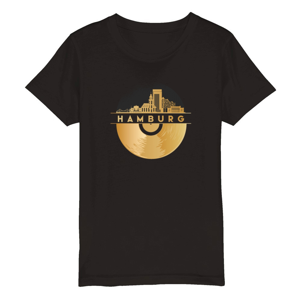Vinyl-Record-Player Disco-Music Organic Kids Crewneck T-shirt