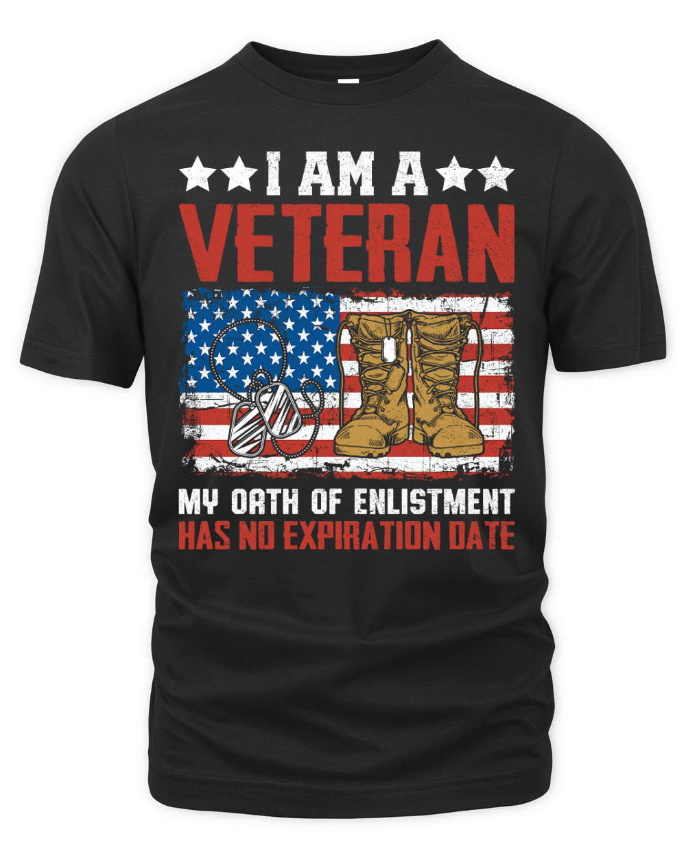I AM A VETERAN MY OATH OF ENLISTMENT HAS NO EXPIRATION DATE Organic Unisex T-shirt