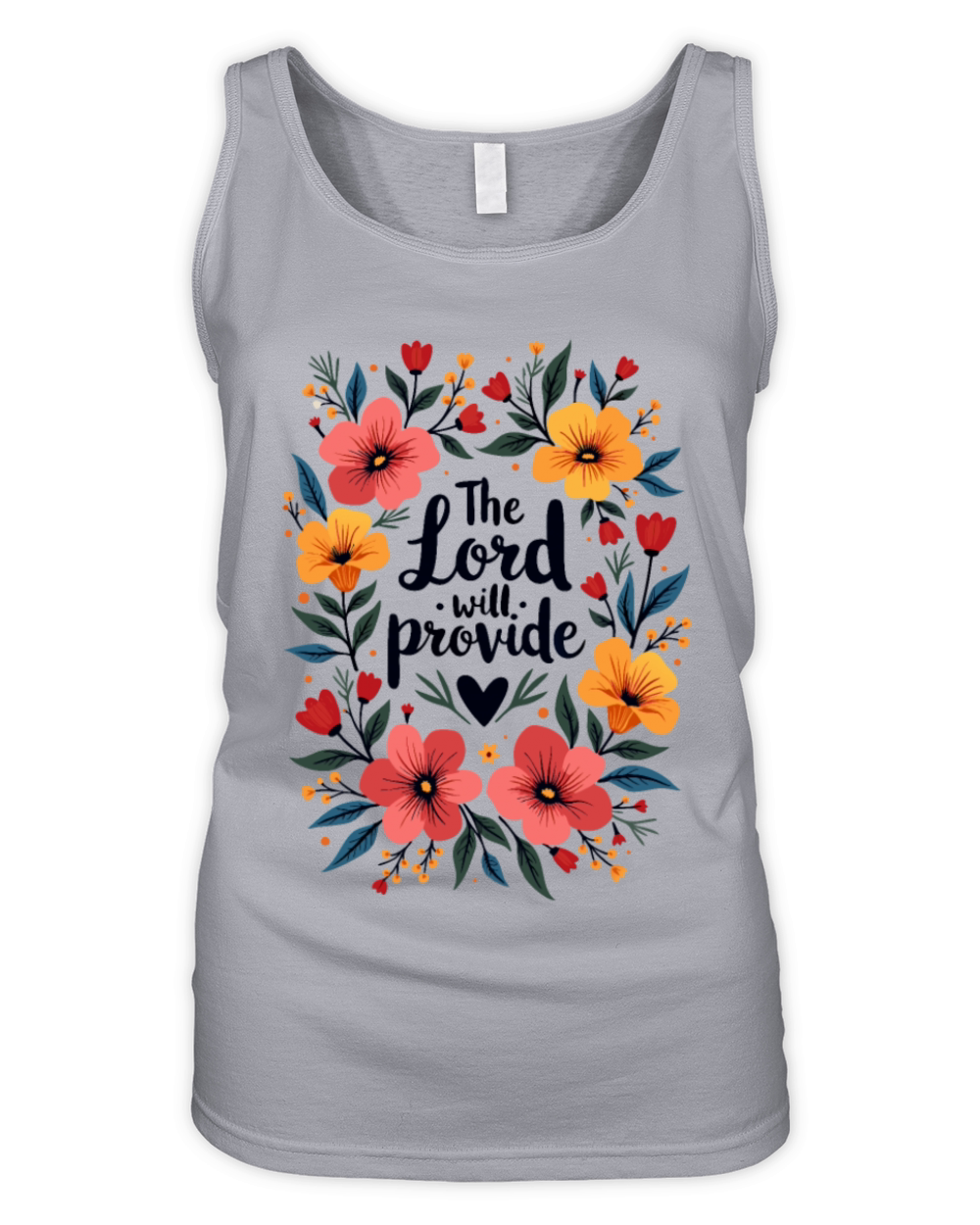 The Lord Will Provide Christian Quote Flower Organic Women's Tank Top