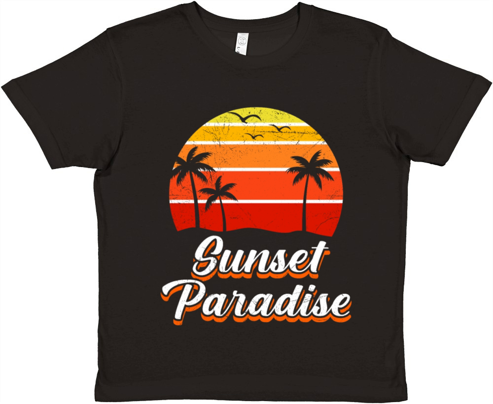 Florida SUNSET PARADISE Vintage Sunshine-State Premium Kids Crewneck T-shirt