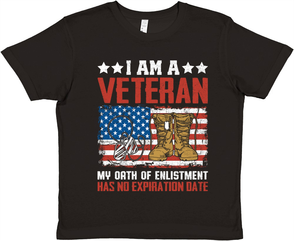 I AM A VETERAN MY OATH OF ENLISTMENT HAS NO EXPIRATION DATE Premium Kids Crewneck T-shirt