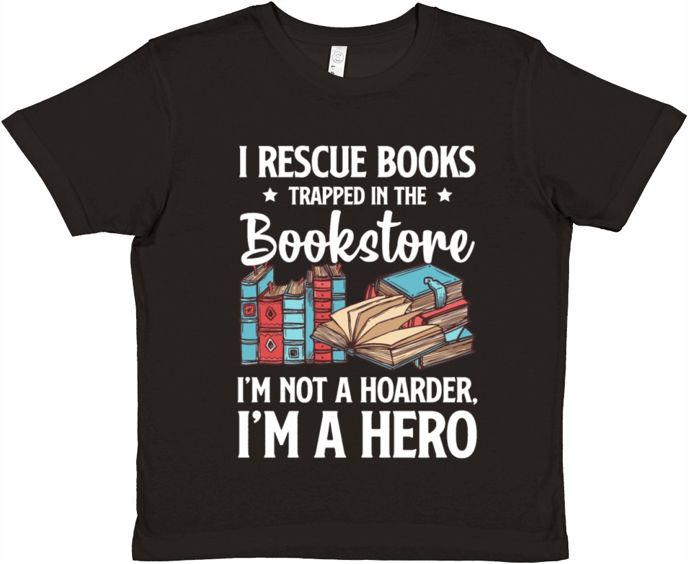 I Rescue Book Lover Reader Desing Funny Reading Premium Kids Crewneck T-shirt