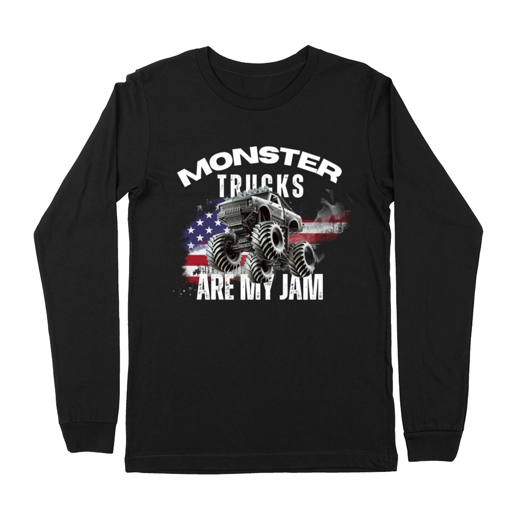 Monster trucks are my jam USA flag vintage team Premium Long Sleeve