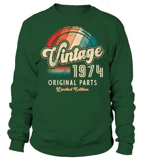 Vintage 1974 Birthday Retro Sweatshirt Unisex