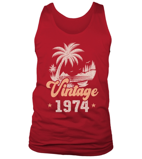 Vintage 1974 Birthday Palm Trees Tank Top Unisex