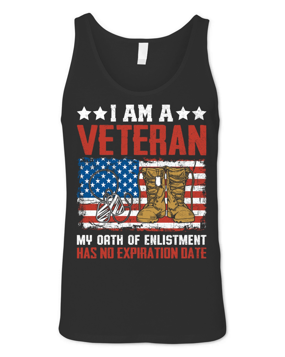 I AM A VETERAN MY OATH OF ENLISTMENT HAS NO EXPIRATION DATE Unisex Jersey Tank