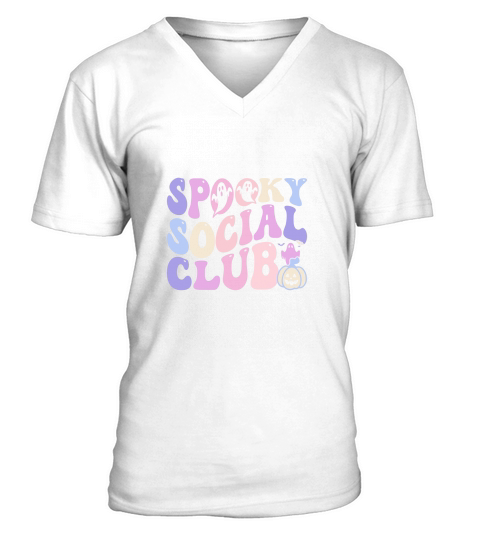 Ghost Spooky Bow Halloween V-Neck T-shirt